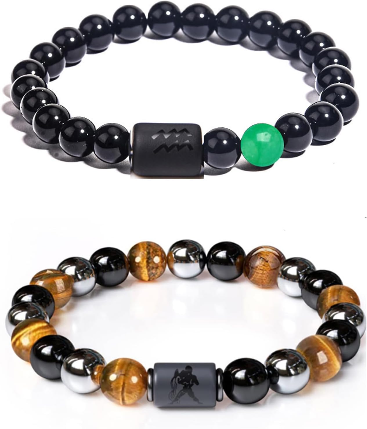 Thumbnail 6 de Caimeytie Damen Sternzeichen-Armbänder – Elastische Perlen, 19 cm, Geschenkset (2 Stück)
