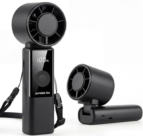 Imagen de Phimke Portable Handheld Fan — High Speed 3-in-1 Foldable USB Rechargeable (Black) en OfertitasTOP
