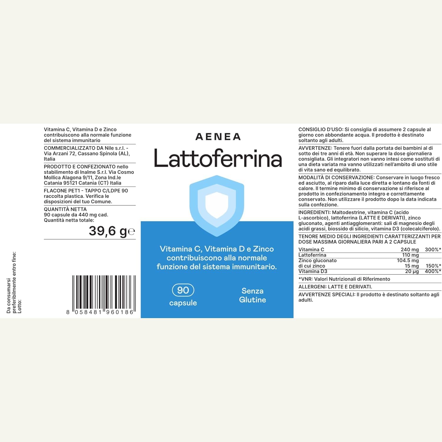 Thumbnail 5 de Lattoferrina Alto Dosaggio 90 Capsule – Integratore per le Difese Immunitarie con Lattoferrina, Vitamina C, Vitamina D e Zinco