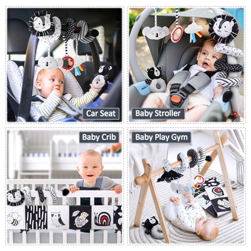 Thumbnail 5 de Joyreal Spirale d'Activité Bébé : kit sensoriel noir et blanc pour poussette et éveil Montessori