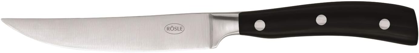 Detalle 2 de RÖSLE Steakmesser-Set 4-tlg. – hochwertiges Steakmesser-Set aus Klingenspezialstahl mit Holzbox