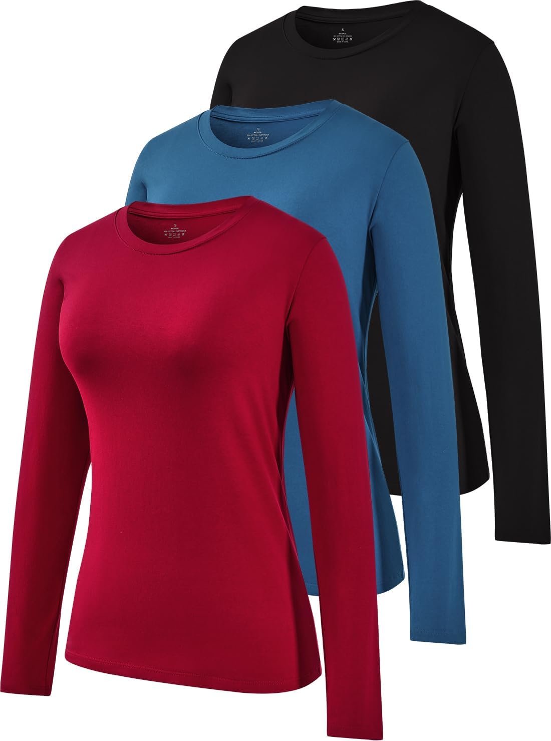Thumbnail 5 de Star Vibe 3 Pack Crew Neck Long Sleeve Top for Women