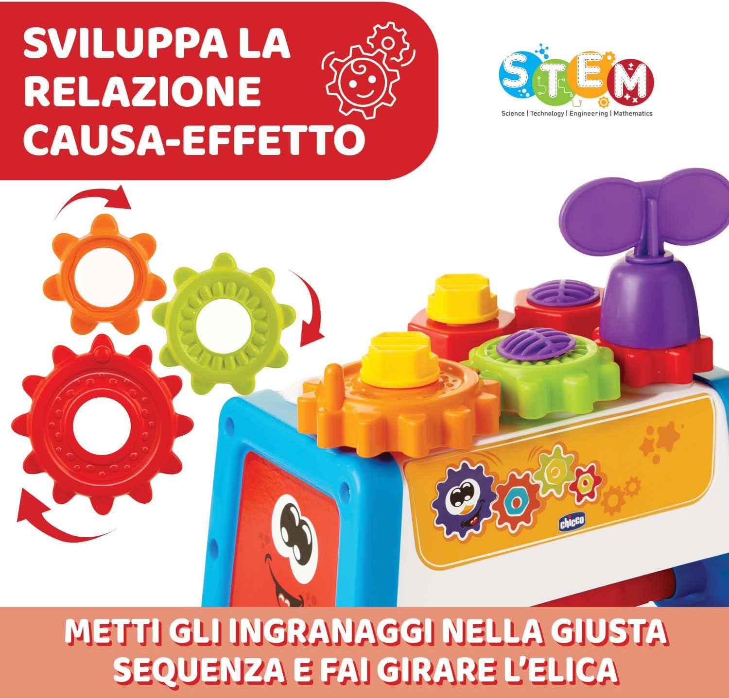 Thumbnail 4 de Chicco Cassetta degli Attrezzi 2 in 1 – Banco da lavoro per bambini con 15 pezzi e gioco STEM