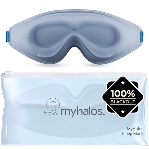 Detalle de MyHalos Blackout Sleep Mask: Zero-Pressure 3D Eye Mask for Travel