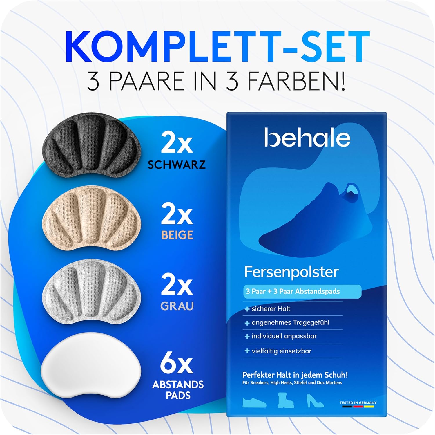 Detalle 2 de BEHALE Fersenpolster mit 3M Kleber, 3 Paar