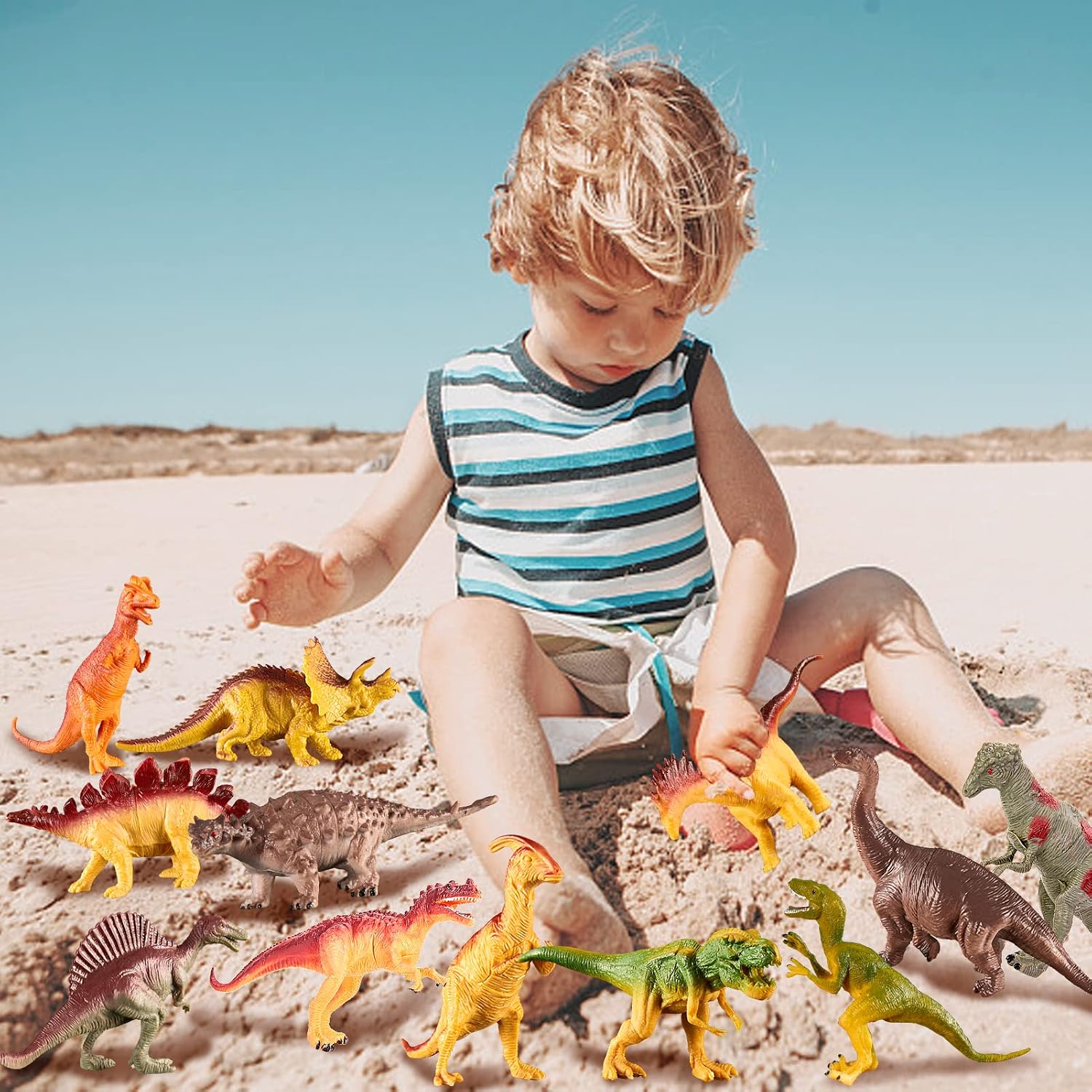 Thumbnail 5 de HERSITY Dinosaur Toys 12 PCS 6–7 inch set