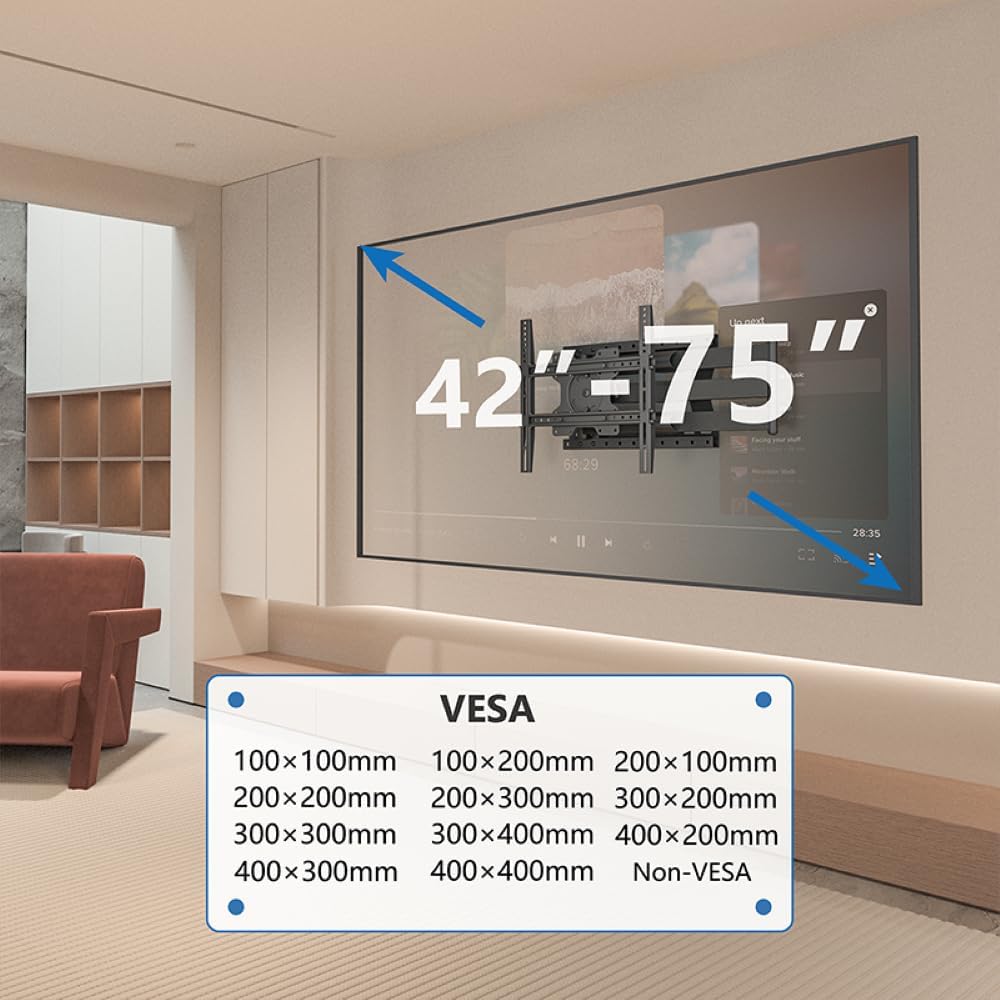 Thumbnail 5 de Supporto a parete per TV DQ Hercules FLEX, rotazione, 120 cm fino a 40 kg, VESA 400x400 mm