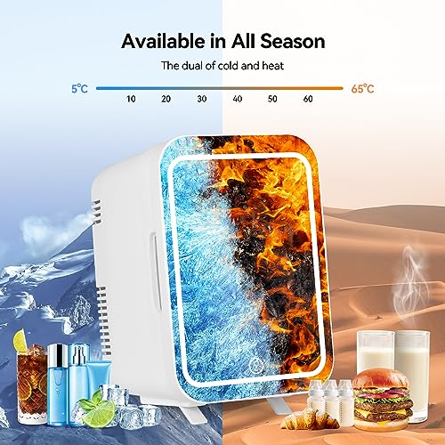 Detalle 2 de ARTETHYS 4L Mini Fridge with LED Mirror, Cooling and Warming