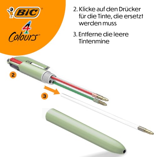 Thumbnail 6 de BIC 4 Couleurs Minéral - Stylos-bille Pointe Moyenne 1,00 mm, Pack de 5 (Couleurs du corps assorties)