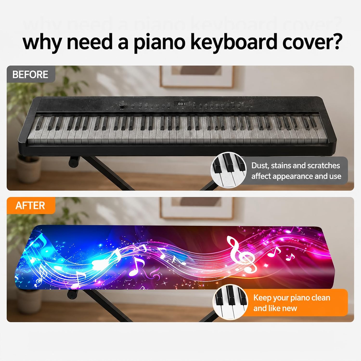 Thumbnail 4 de Nuxovilar WJL-GQZ-20251119-101-39 Keyboard Piano Cover, Elastic Milk Silk