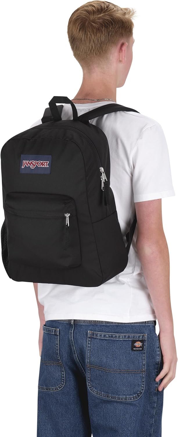 Detalle de JanSport 26L Cross Town Backpack – 12 inch Classic Daypack, Black