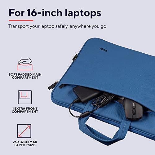 Thumbnail 4 de Trust Bologna Slim: Borsa per Laptop 16" in Blu, sostenibile e versatile