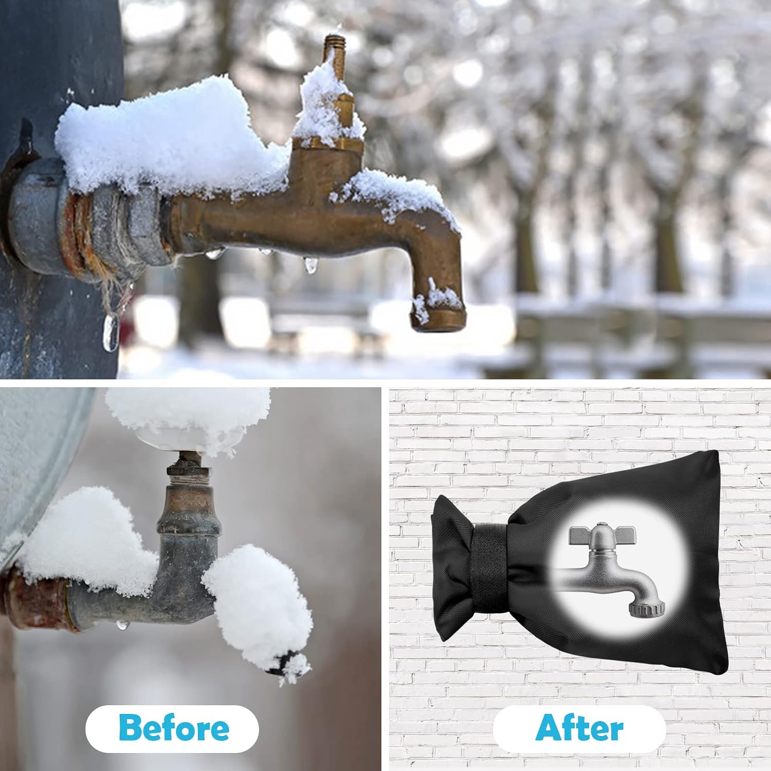 Thumbnail 6 de Vicloon Outside Tap Covers for Winter (2-pack) – insulated waterproof outdoor tap protectors in black