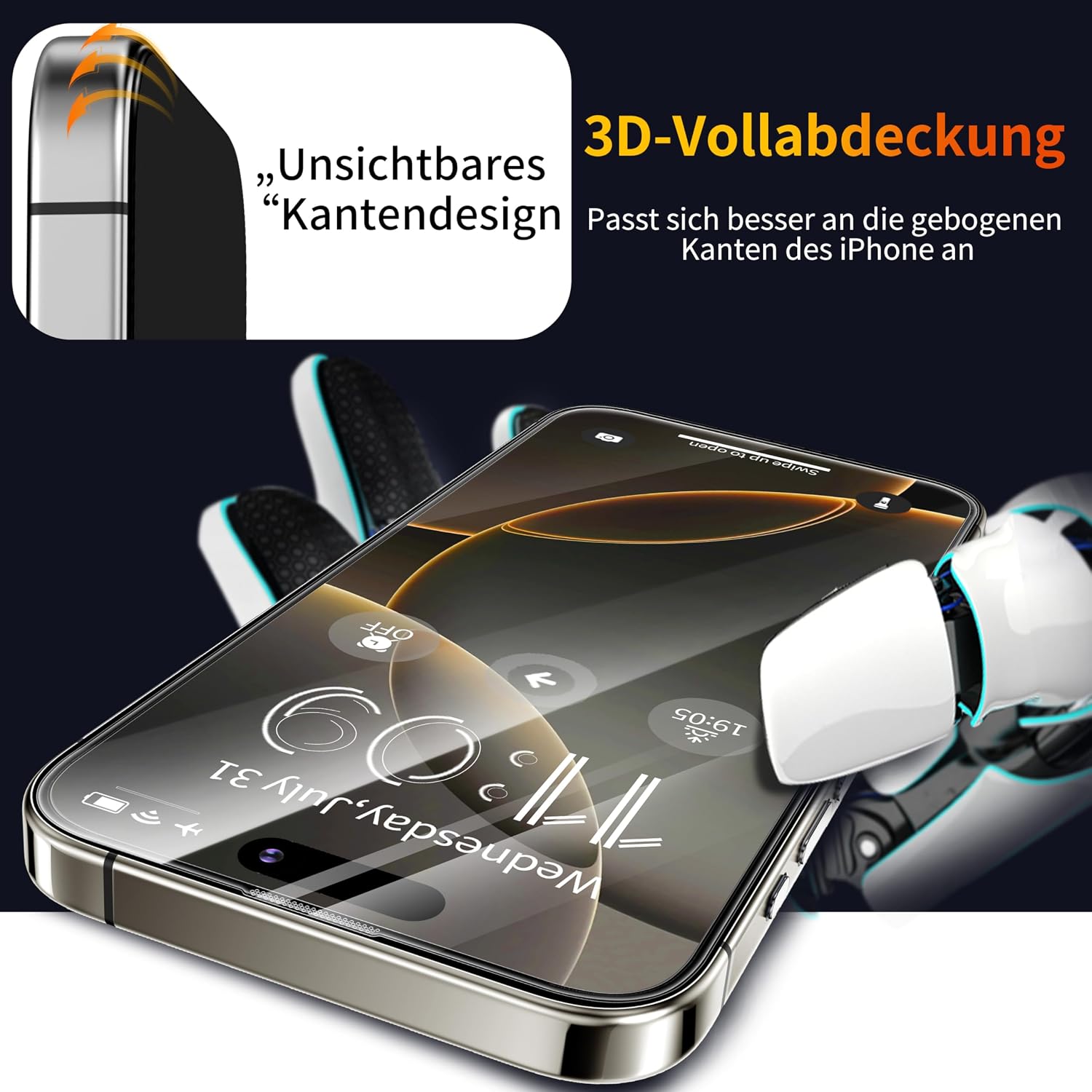 Detalle 2 de Tentoki Screen Protector iPhone 16 Pro 6.3in
