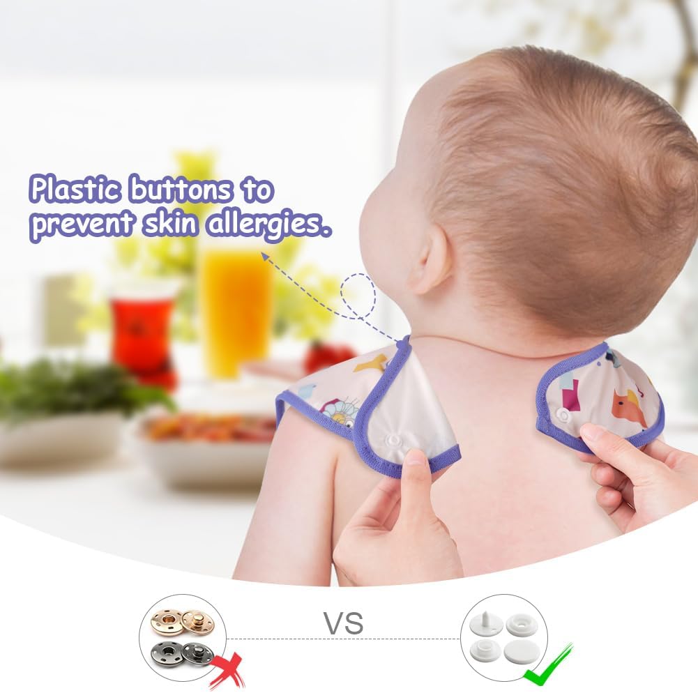 Detalle de Aolso Bavaglini Neonato Impermeabile con Tasca – Set di 7 Bavaglini Lavabili per Neonato da 6 mesi a 3 anni