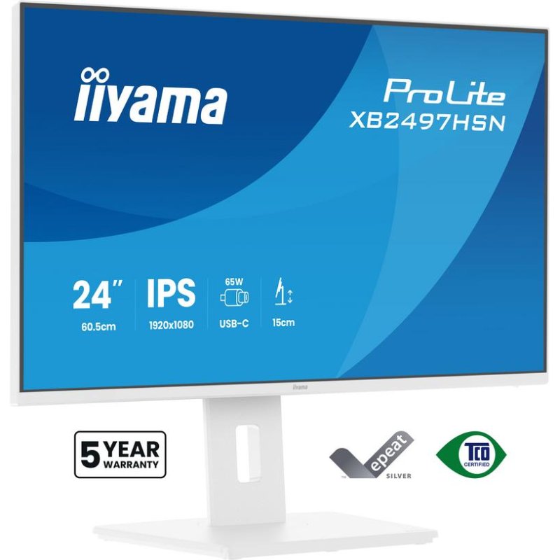 Detalle de Monitor iiyama ProLite XB2497HSN-W1 23,8" IPS 100 Hz USB-C – Ergonomía y color precisos