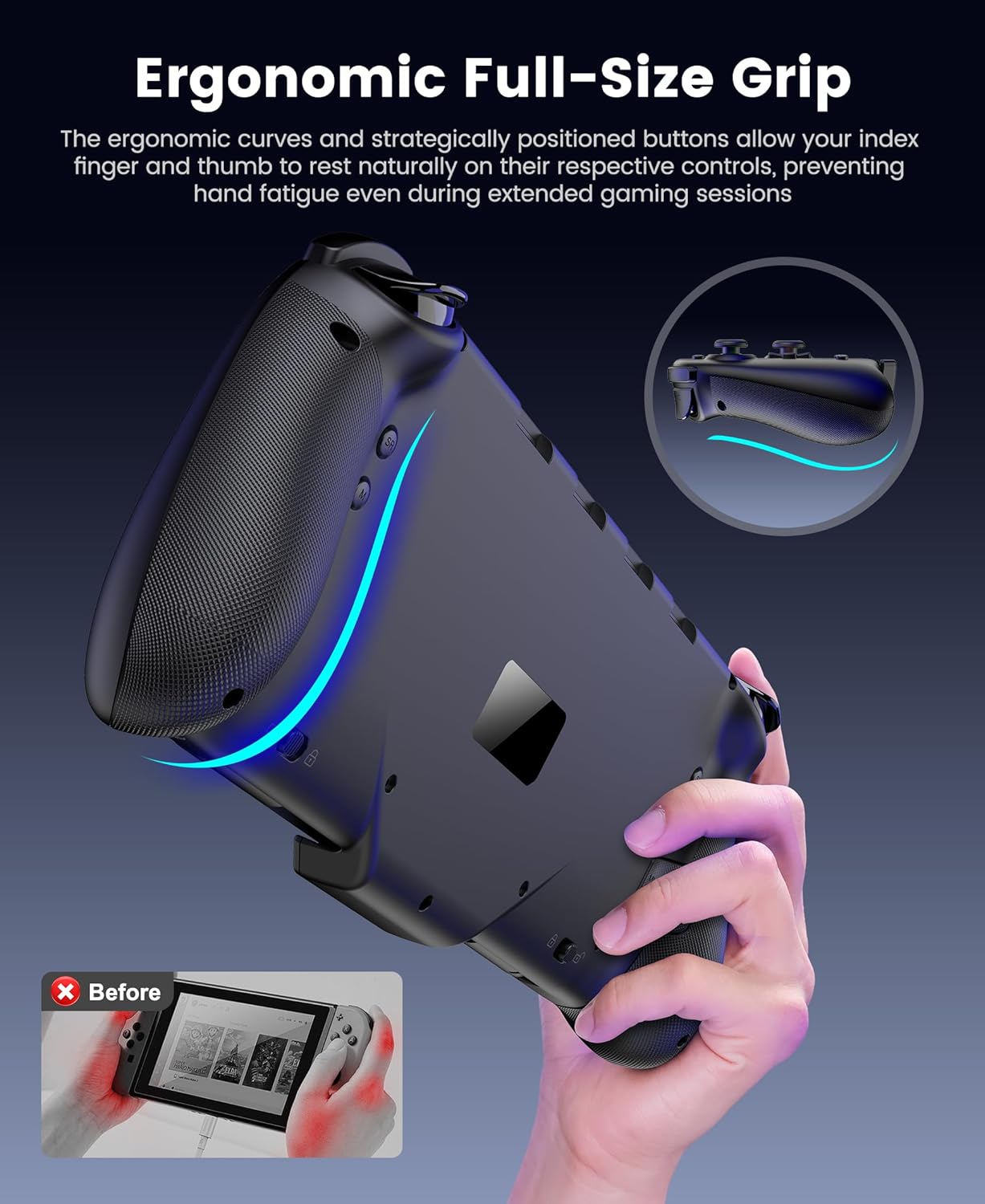 Detalle de Upgraded Wireless Game Controller for Switch 2 1000mAh