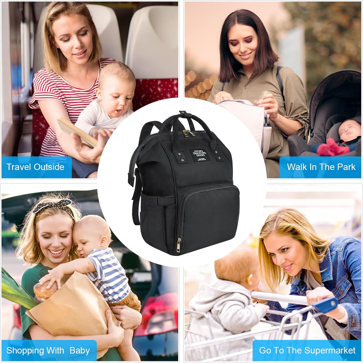 Detalle de Vicloon Sac à Dos à Langer Grand Sac : sac maternité 24 L polyvalent pour bébé, maman ou papa