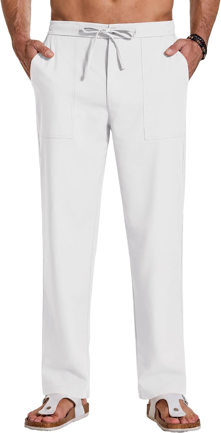 Detalle de COOFANDY Men's Cotton-Linen Pants