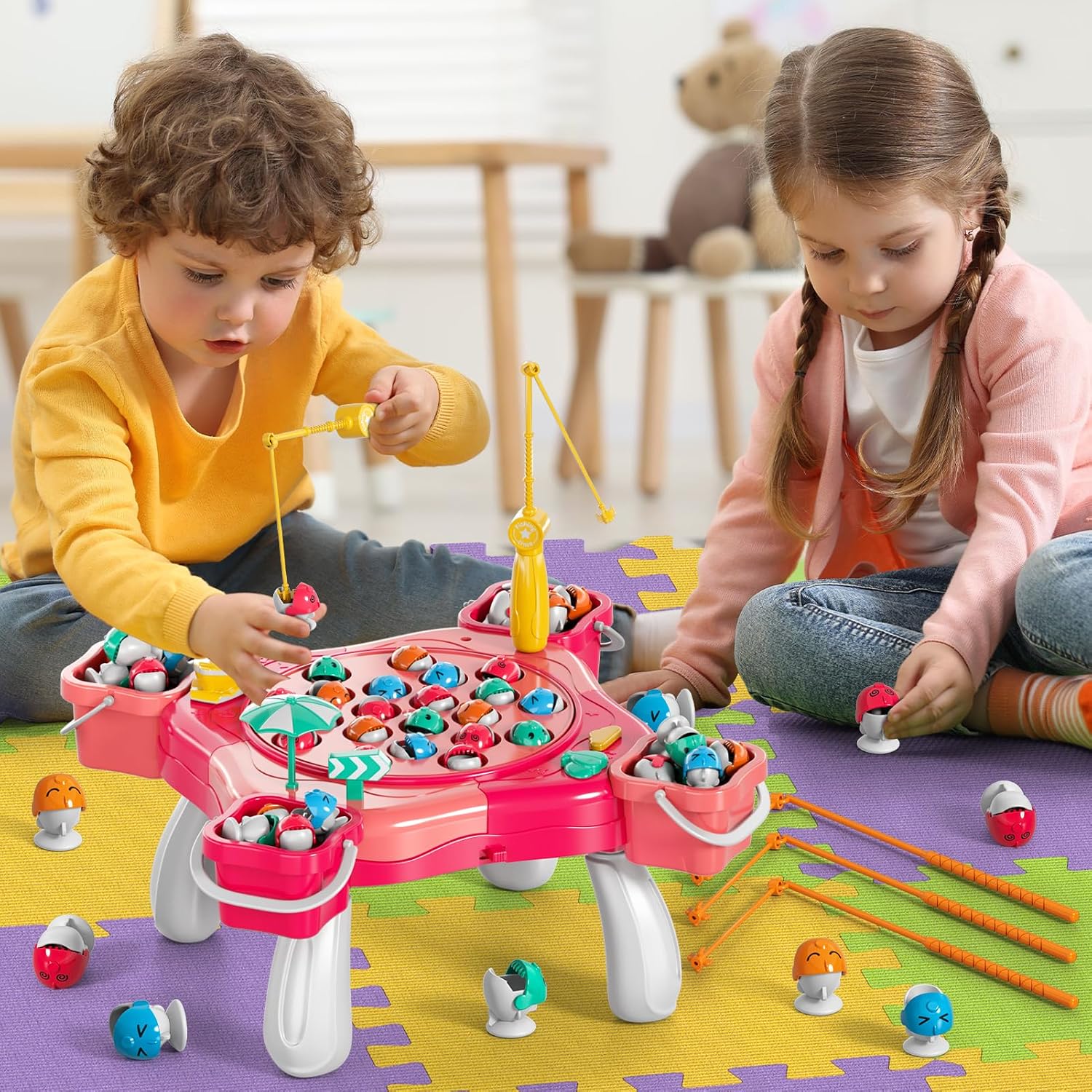 Detalle 2 de WATUDOU Magnetic Fishing Game 70 pcs 🎲