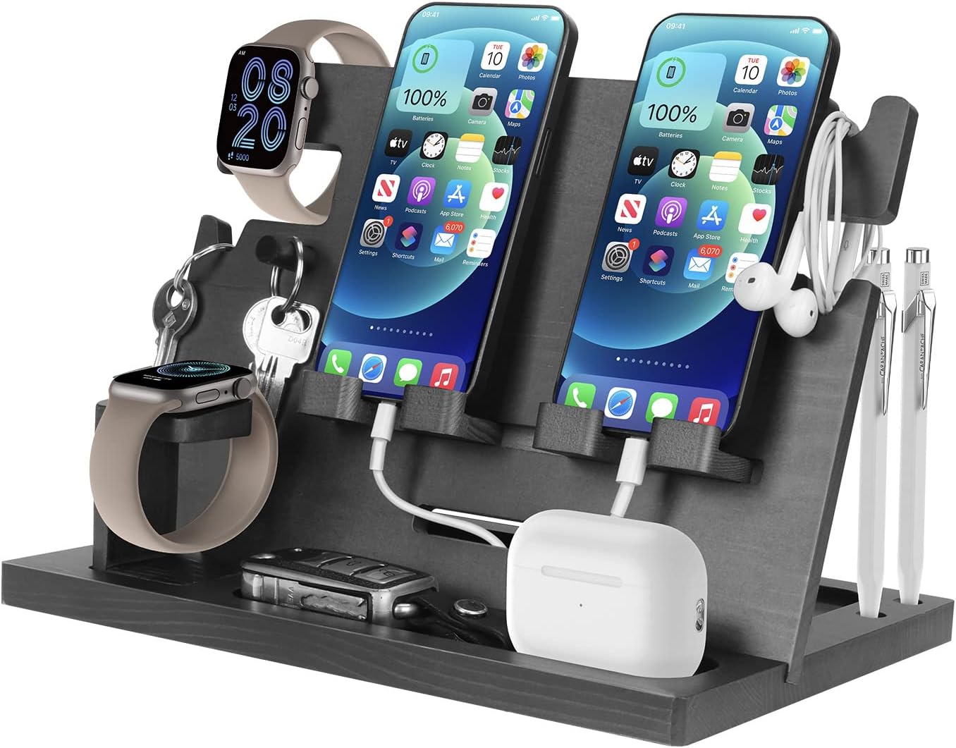 Thumbnail 6 de Idee Regalo Uomo Natale: Organizzatore da ufficio in Legno 3-in-1