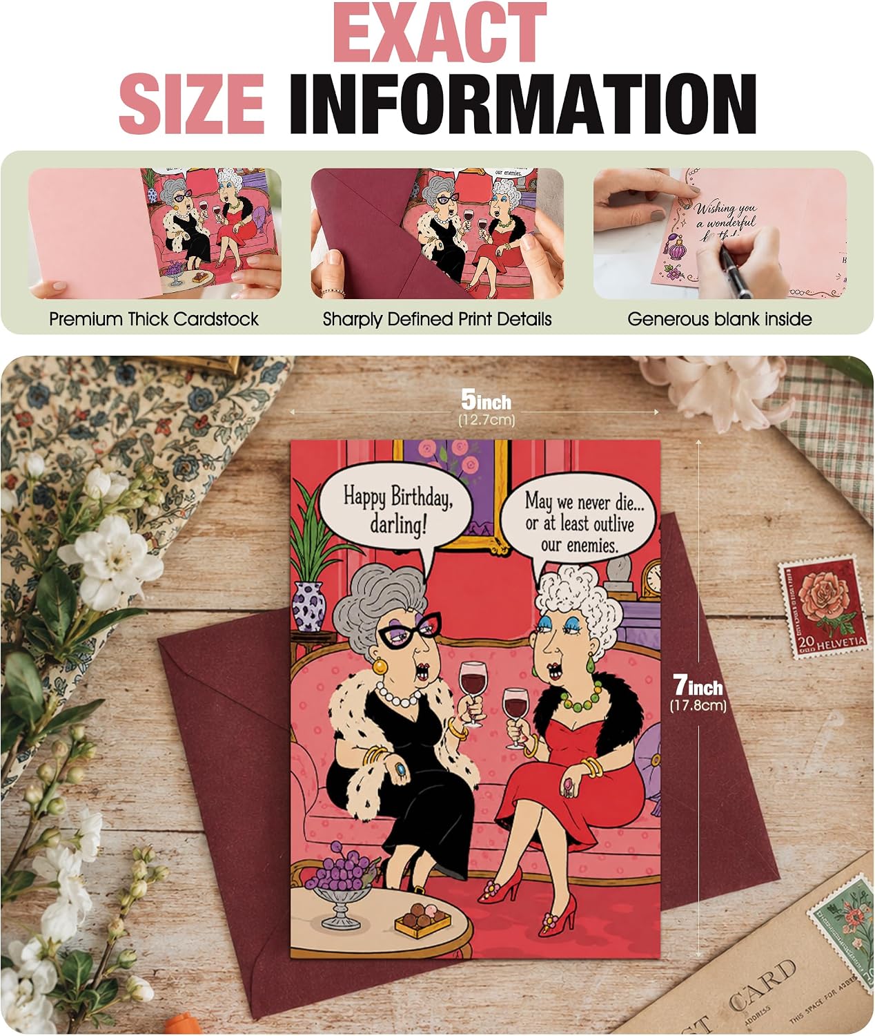 Detalle de Neepanda Funny Birthday Card, 7 x 5 inches