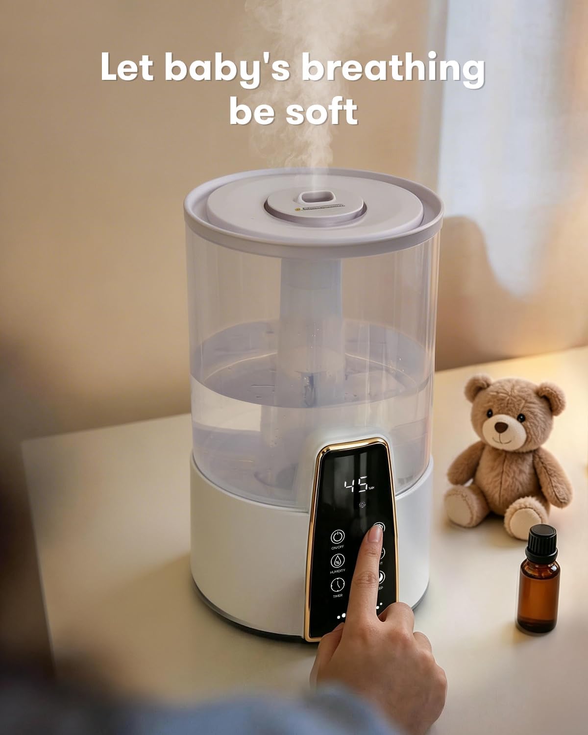 Detalle de AILINKE MH-22301 Ultrasonic Humidifier, 4 L Top-Fill with Remote