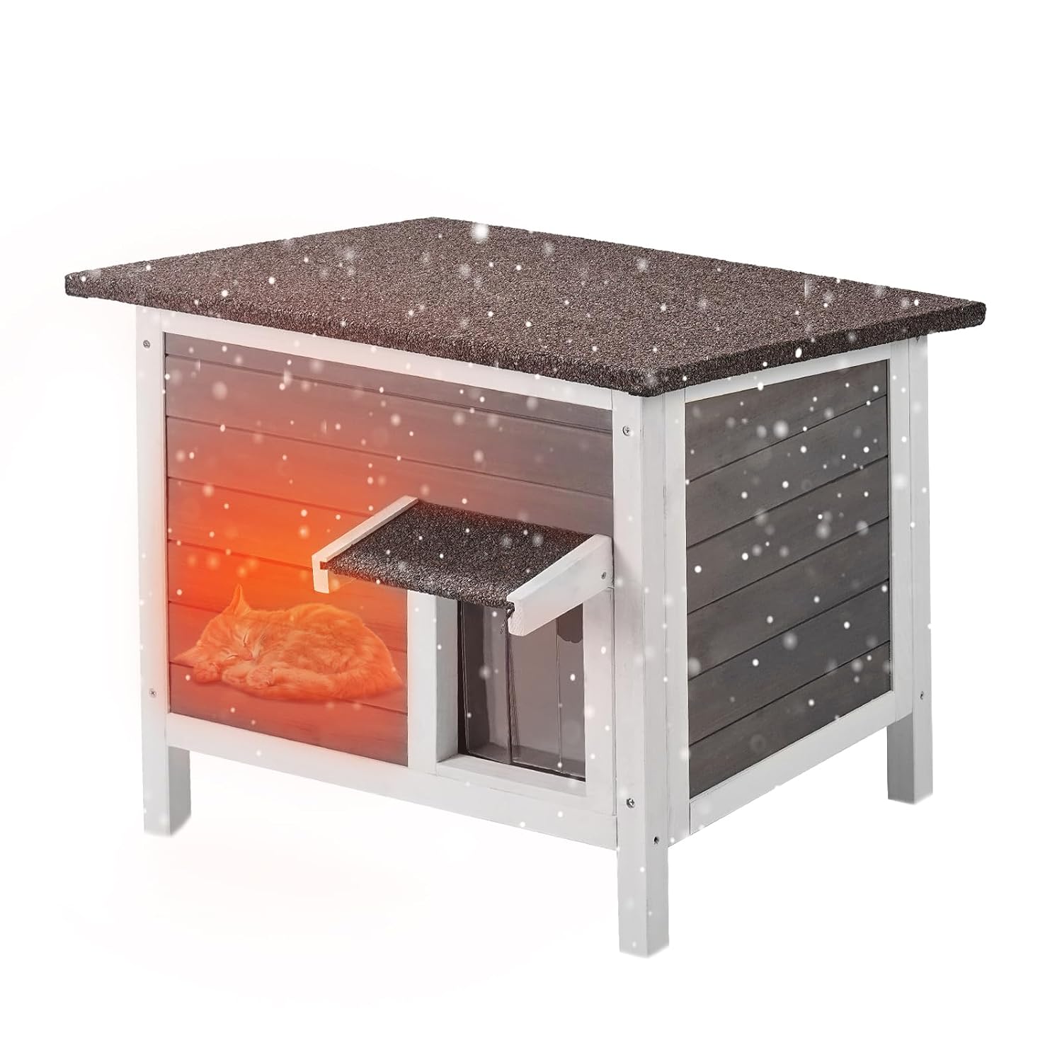 Detalle de VEVOR Maison pour Chat d'Extérieur – Cabane en bois résistante et bien pensée pour 1–2 chats