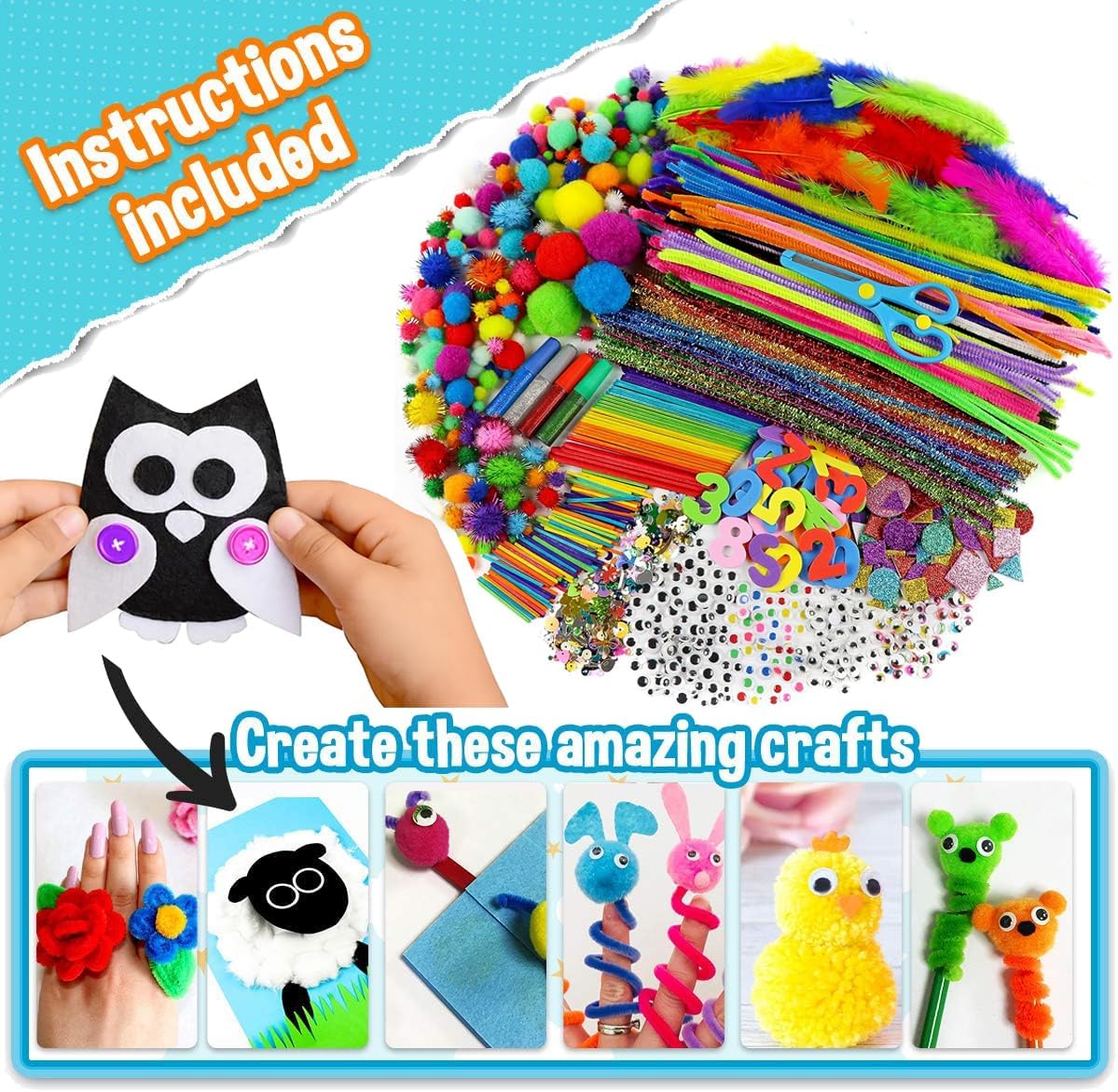 Thumbnail 4 de Gutenguy 3200 pcs kids craft kit for ages 4–12 🎨