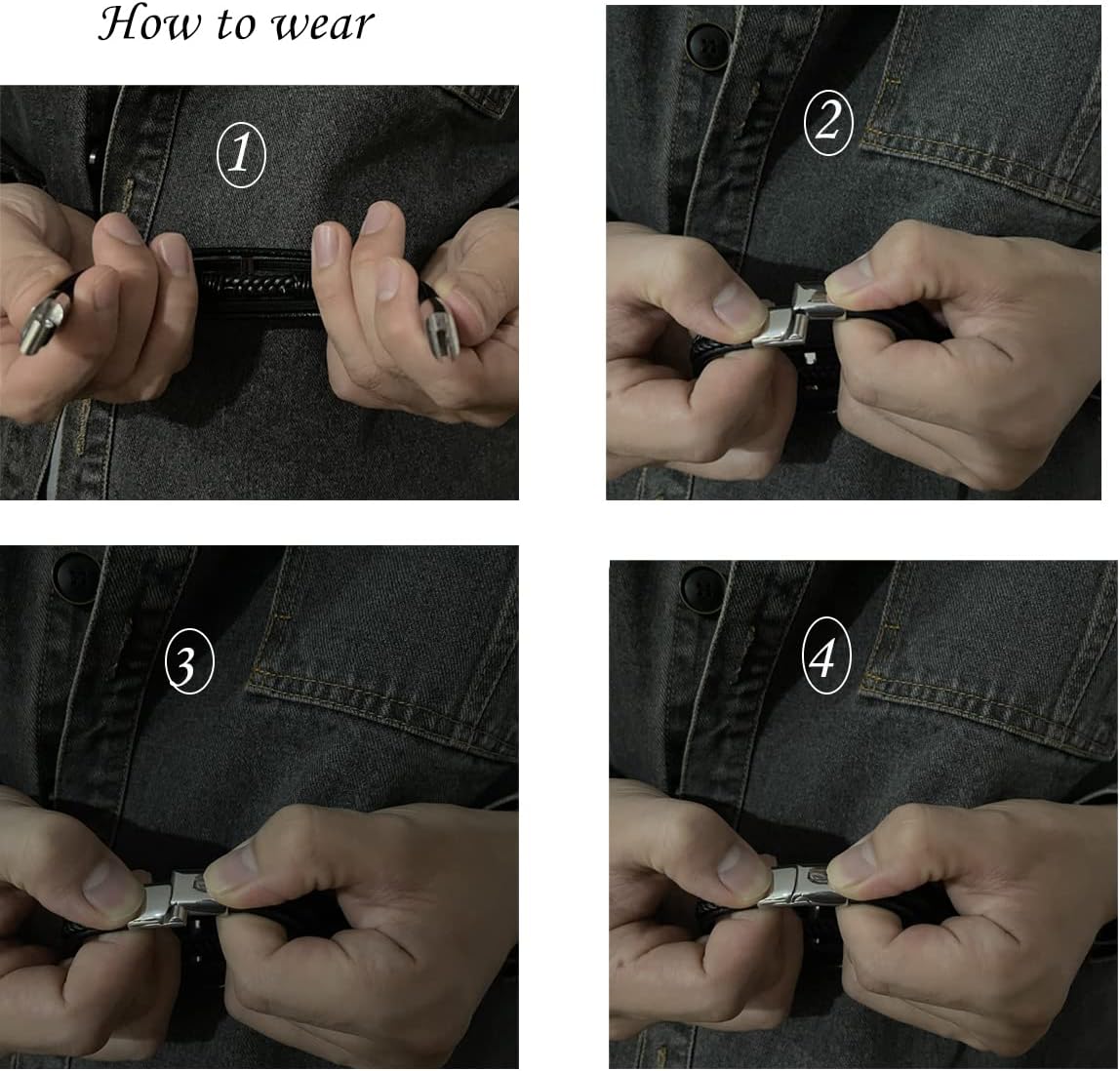 Thumbnail 2 de To My Son Leather Bracelet with “Love My Son” Engraving and Stainless Steel Clasp – braided gift for men