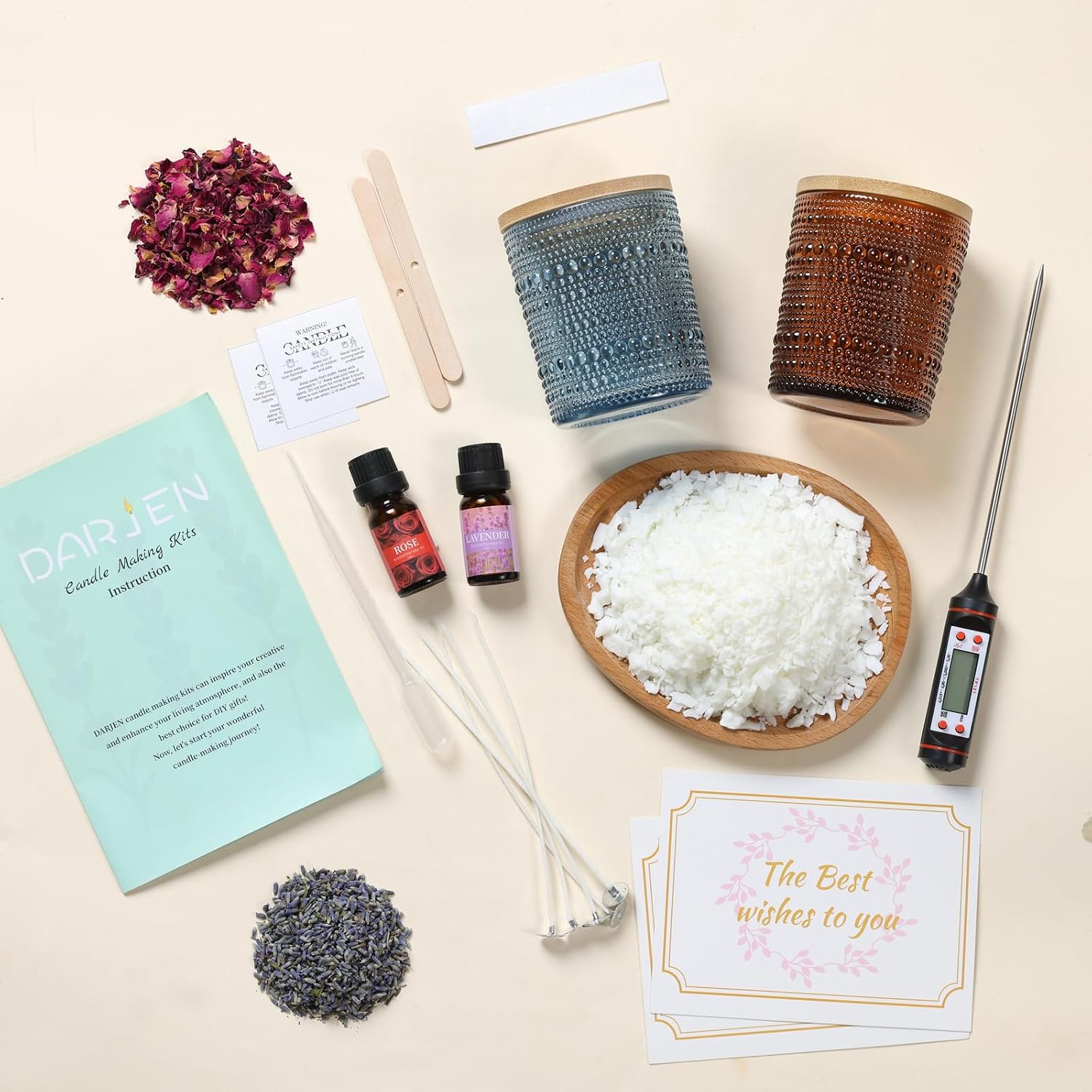 Detalle de DARJEN Candle Making Kit, 1 lb Soy Wax
