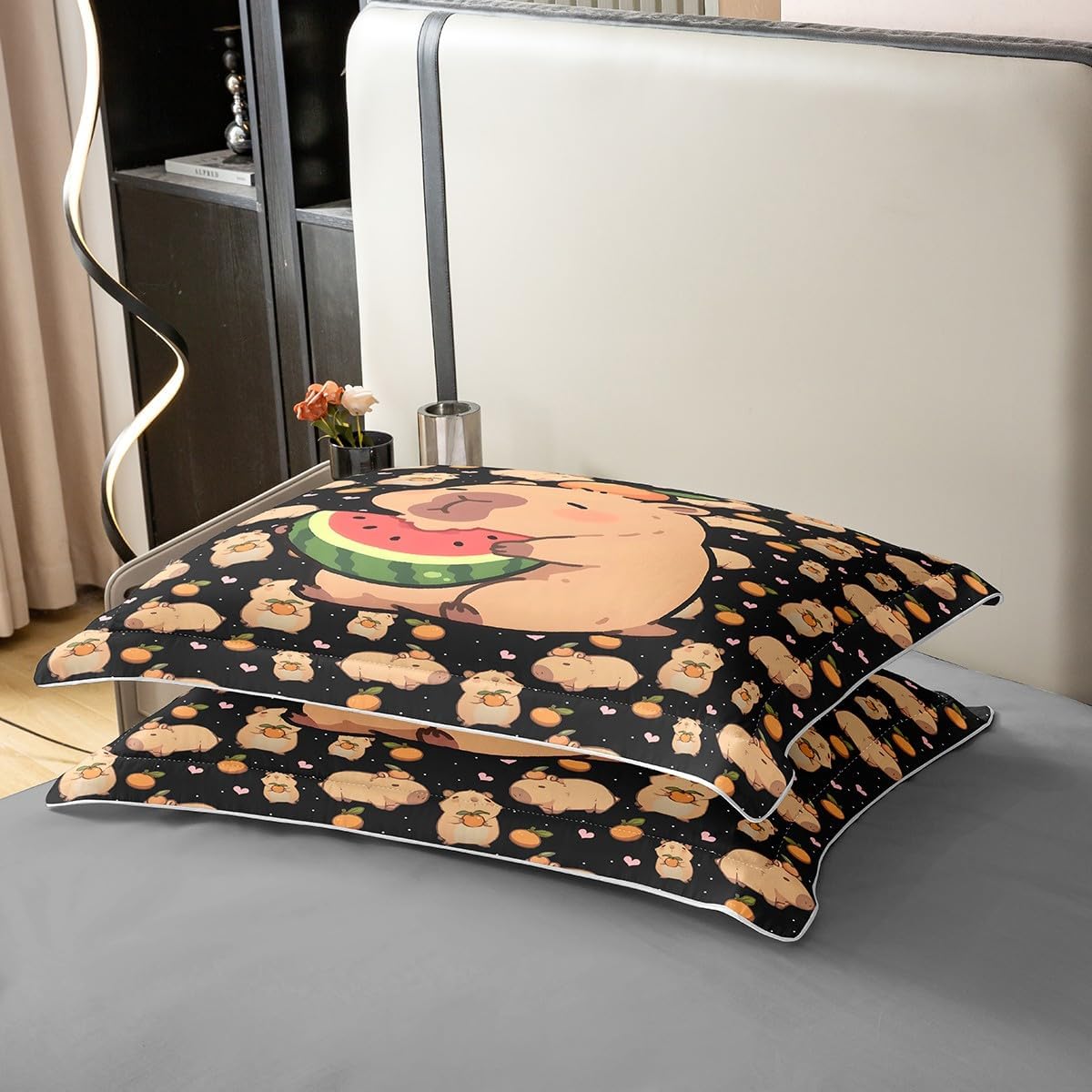Thumbnail 4 de Homewish Kinder Cartoon Capybara Bettwäsche aus Baumwolle, Rosa – 135 × 200 cm + Kissenbezug 80 × 80 cm