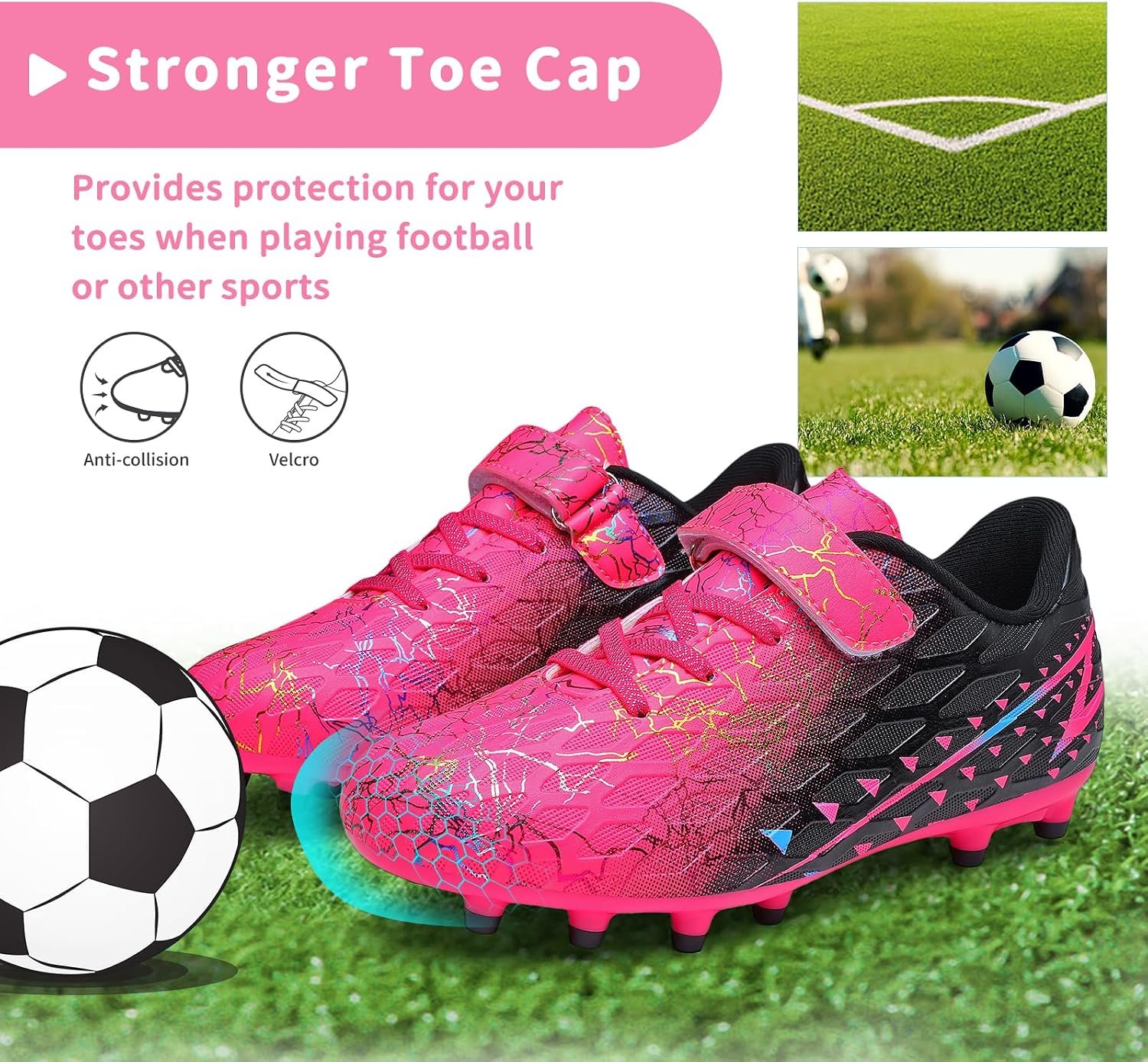 Thumbnail 5 de Kids FG/AG football boots trainers with velcro