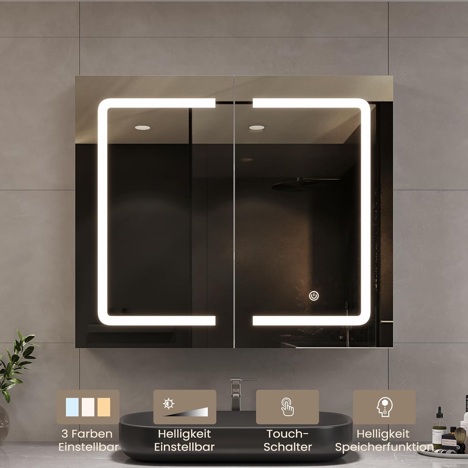 Thumbnail 2 de DICTAC specchio contenitore bagno 70x16x60