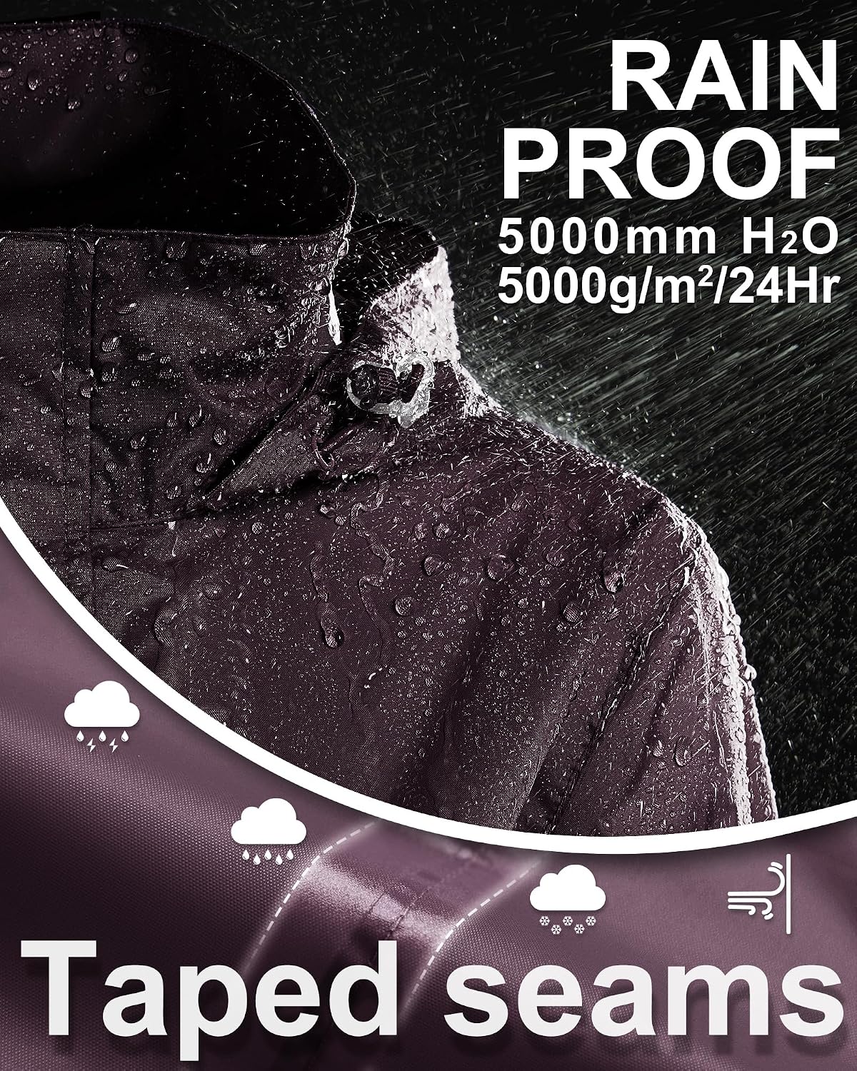 Detalle 2 de Wasserdichte Damen-Regenjacke 33,000ft