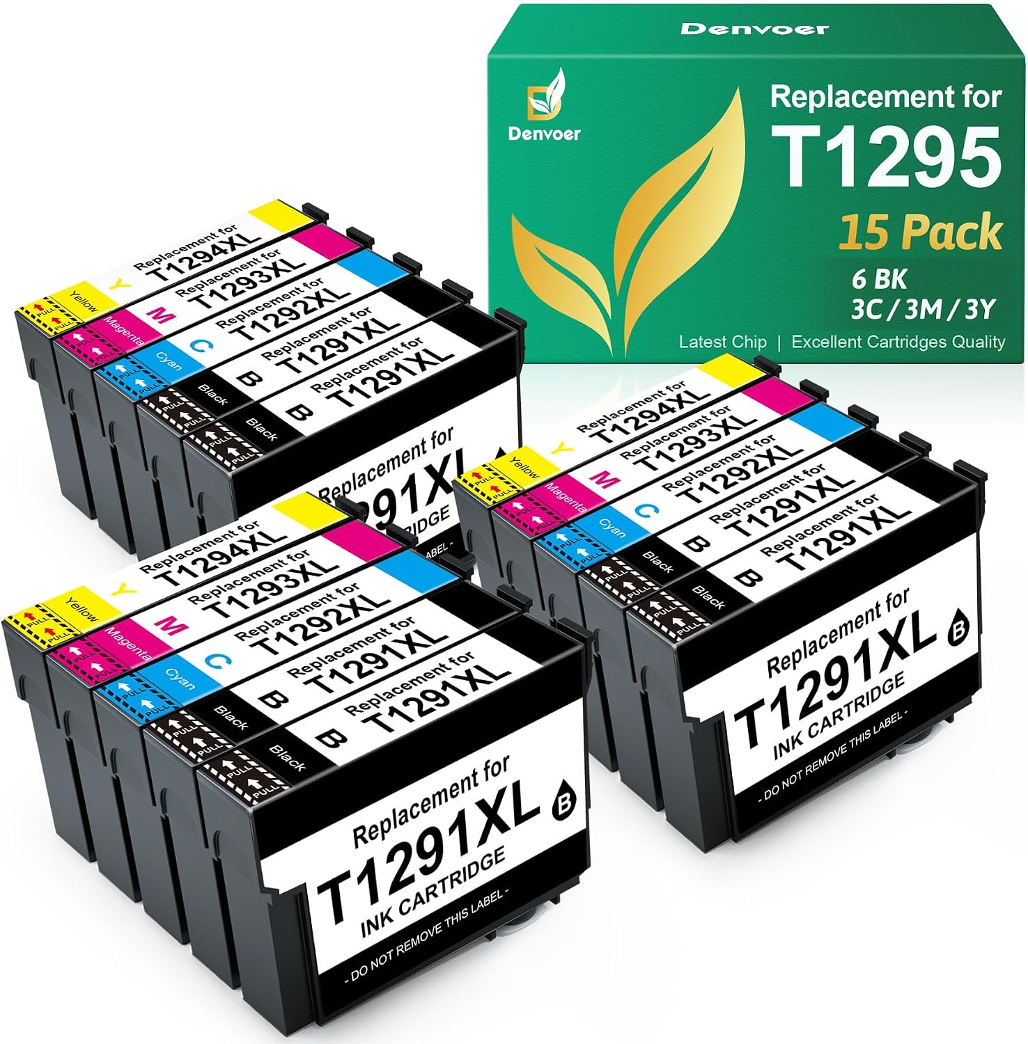 Denvoer multipack compatibile T1295 (15 cartucce) per Epson: per SX235W, SX420W, SX525WD, Office BX305F e WorkForce WF-3520DWF