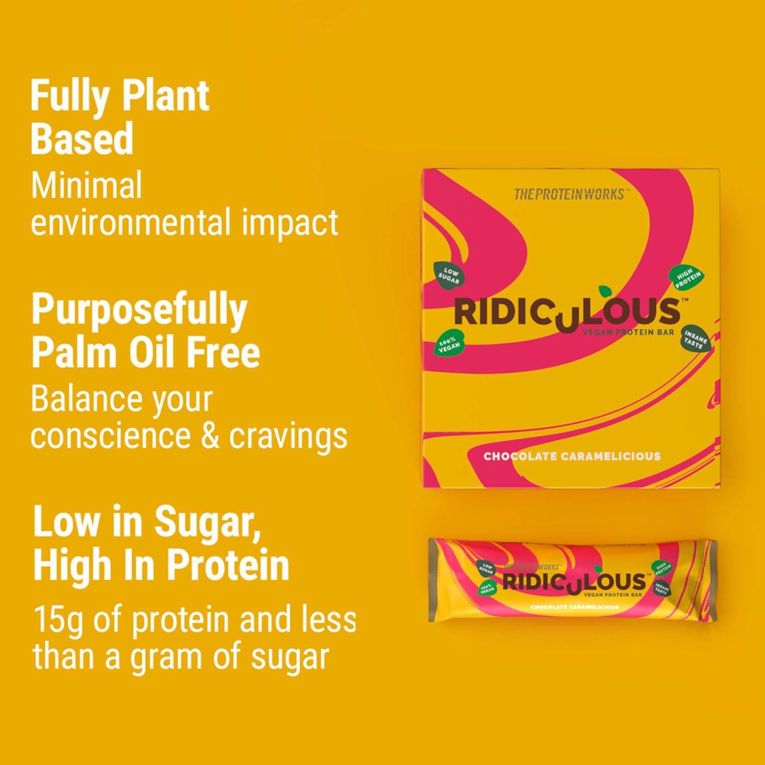 Thumbnail 3 de THE PROTEIN WORKS Barretta Proteica Vegana Ridiculous – 9 barre confezione, 100% vegetale