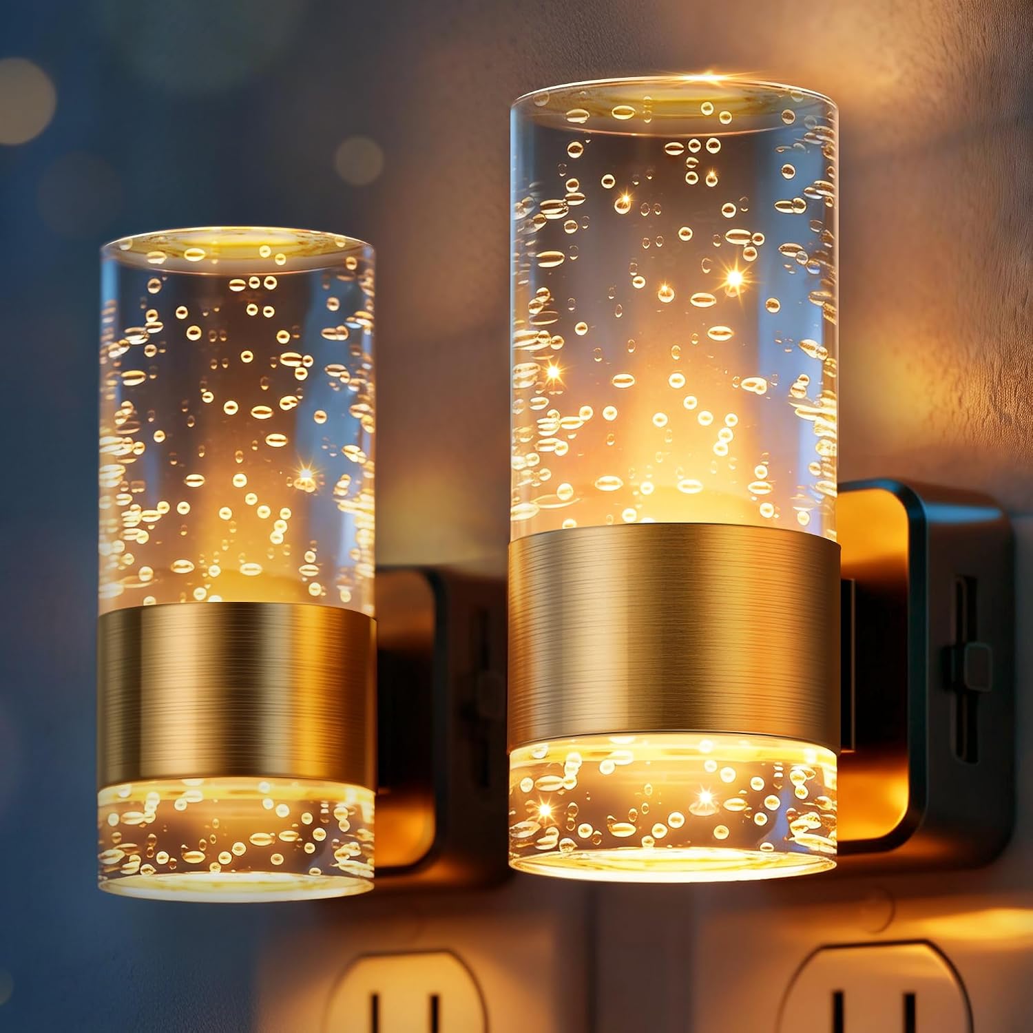 Detalle de JandCase C-GY19702US-2 Plug-In LED Night Lights, 2-Pack, 3000K, Dimmable