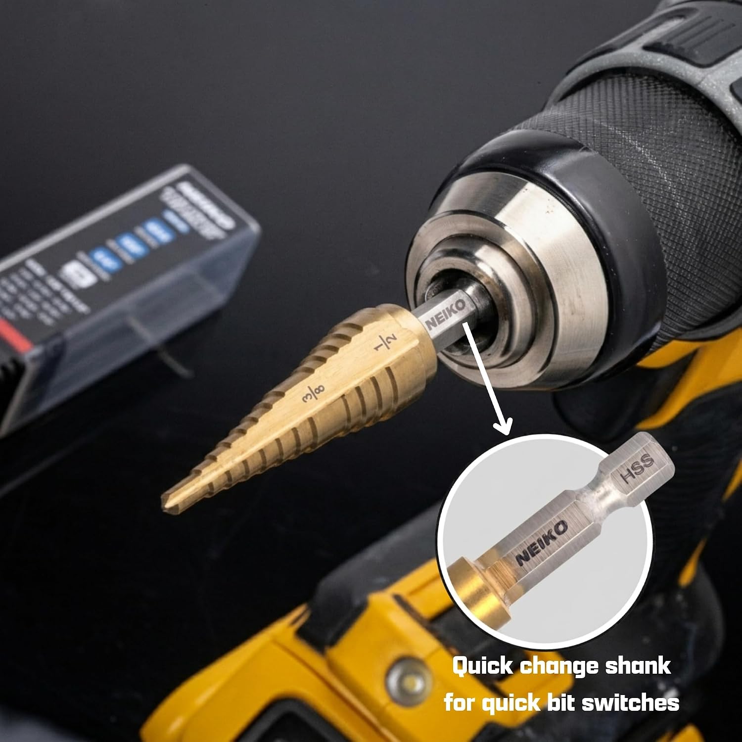 Detalle 2 de NEIKO Step Drill Bit, 7/8-Inch to 1-1/8-Inch