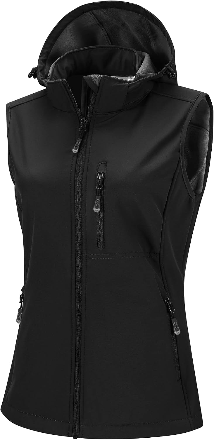 Detalle de 33,000ft Damen Softshell Weste mit abnehmbarer Kapuze