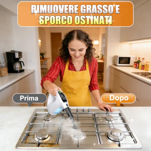 Thumbnail 6 de Muvano Pulitore a Vapore Portatile 450 ml, 11 Accessori – Riscaldamento in 10s e potenza 1500W