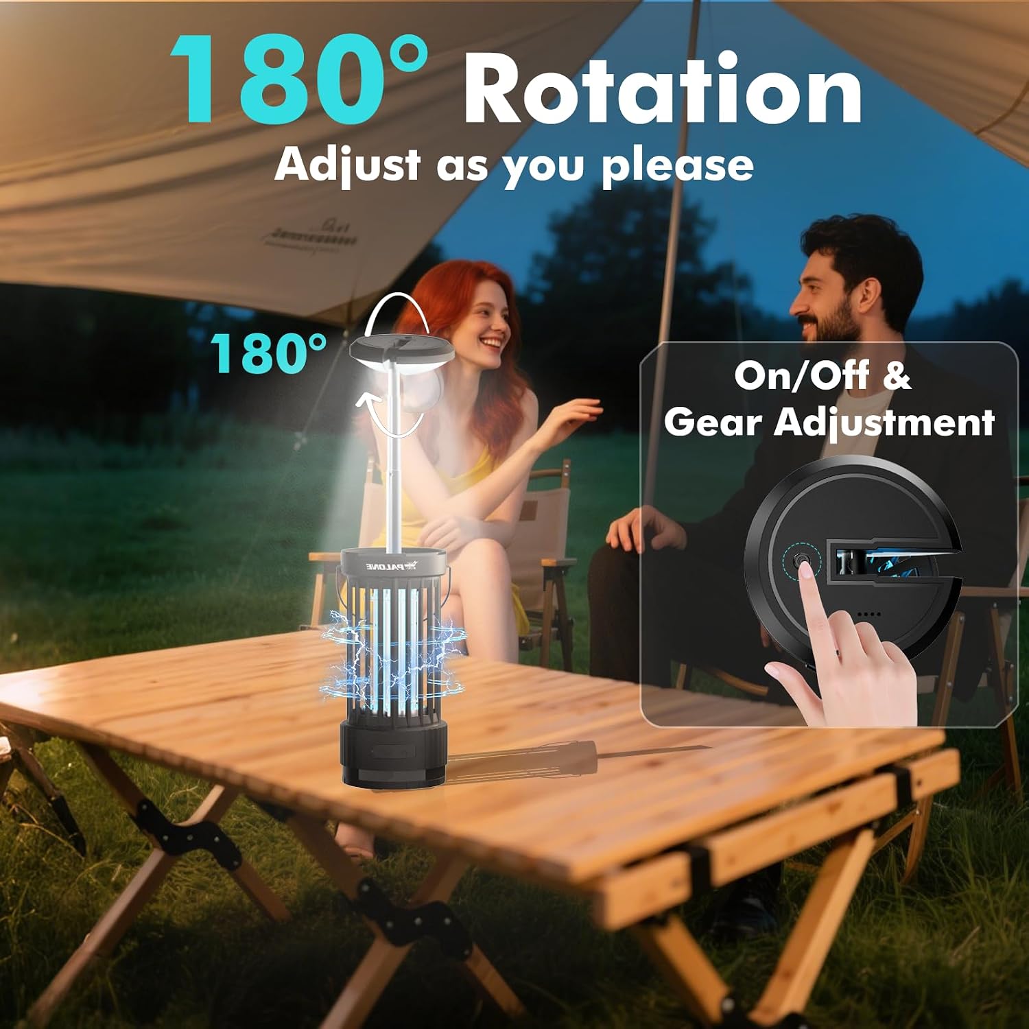 Thumbnail 3 de Rechargeable Bug Zapper: 4000mAh USB Electric Fly Killer with 3-in-1 UV Mosquito Trap & LED Camping Lantern