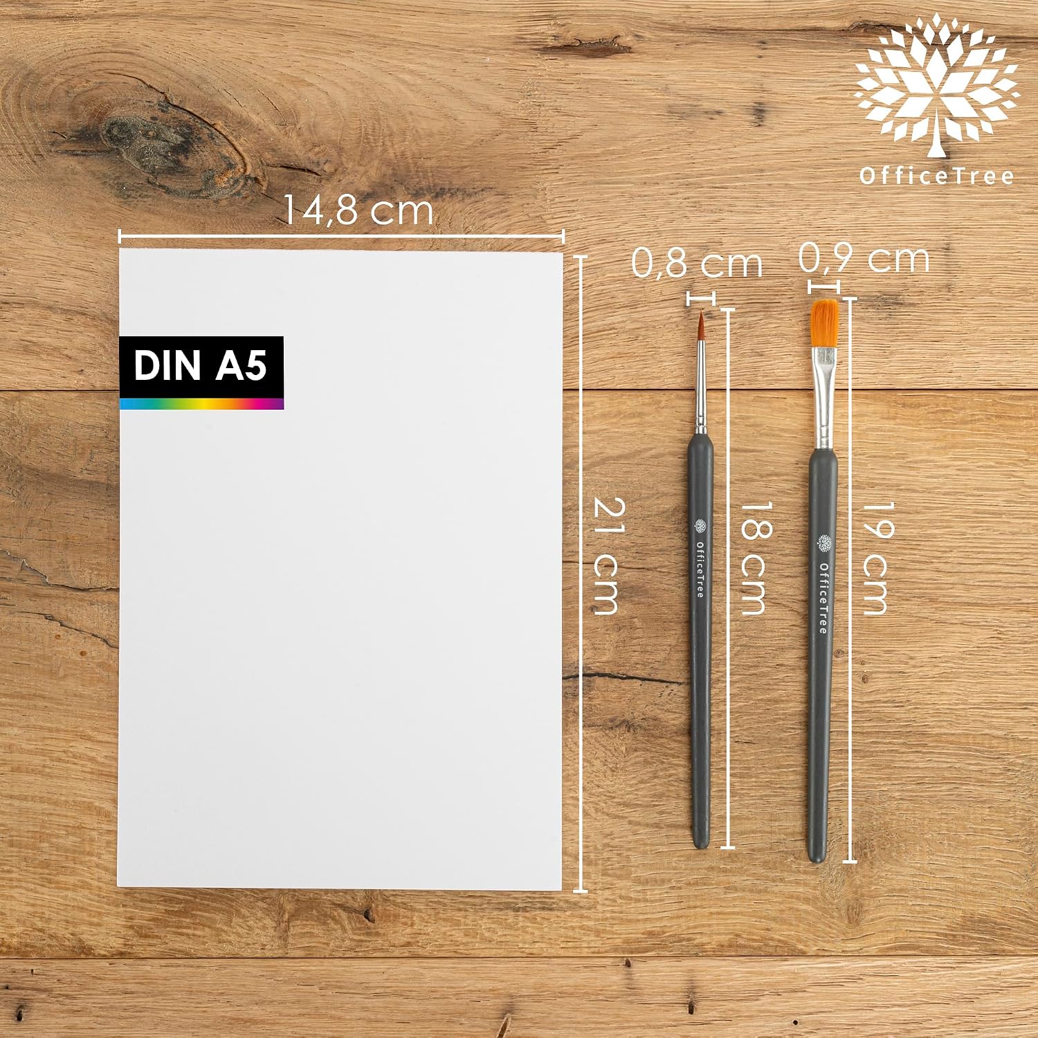 Detalle 2 de Aquarellblock A5 300 g mit 2 Pinseln