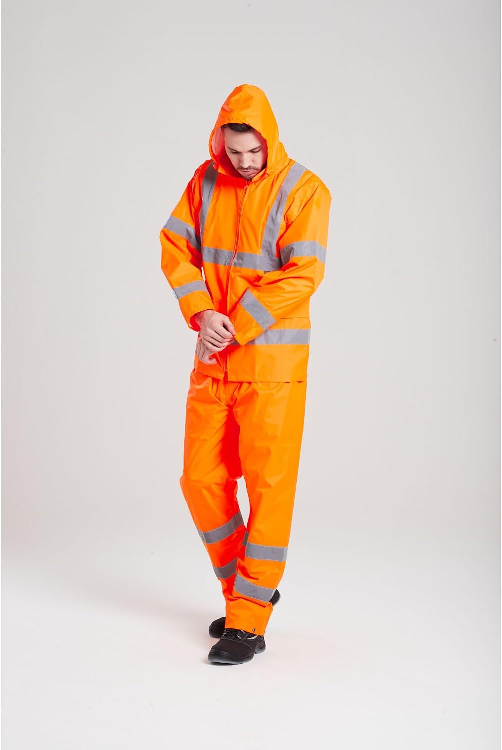 Detalle de Portwest H440 Waterproof Hi Vis Rain Jacket Mens – Orange, 5XL