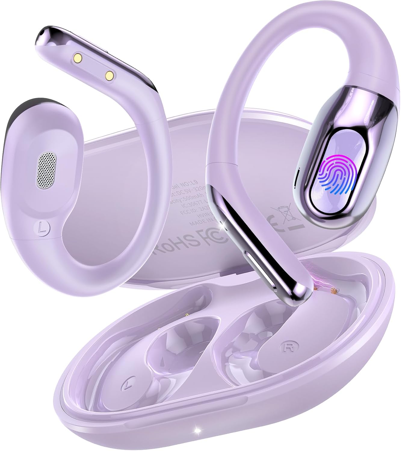 Detalle de KI Übersetzer Kopfhörer 3-in-1: Echtzeit-Übersetzung, ENC und App – Open-Ear, 165 Sprachen
