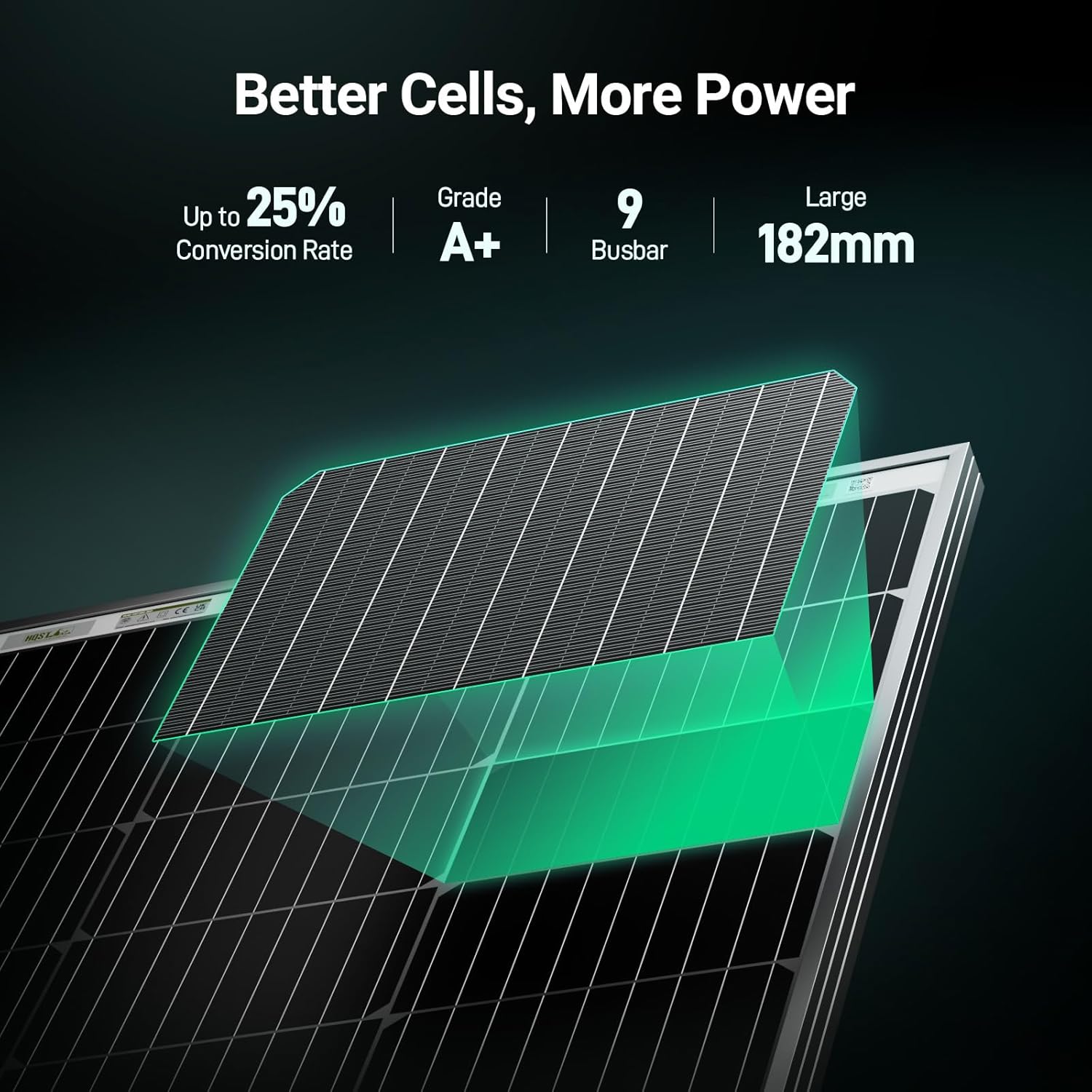 Thumbnail 2 de HQST 100W 12V Monocrystalline Bifacial Solar Panels (2-Pack) for Off-Grid Battery Charging