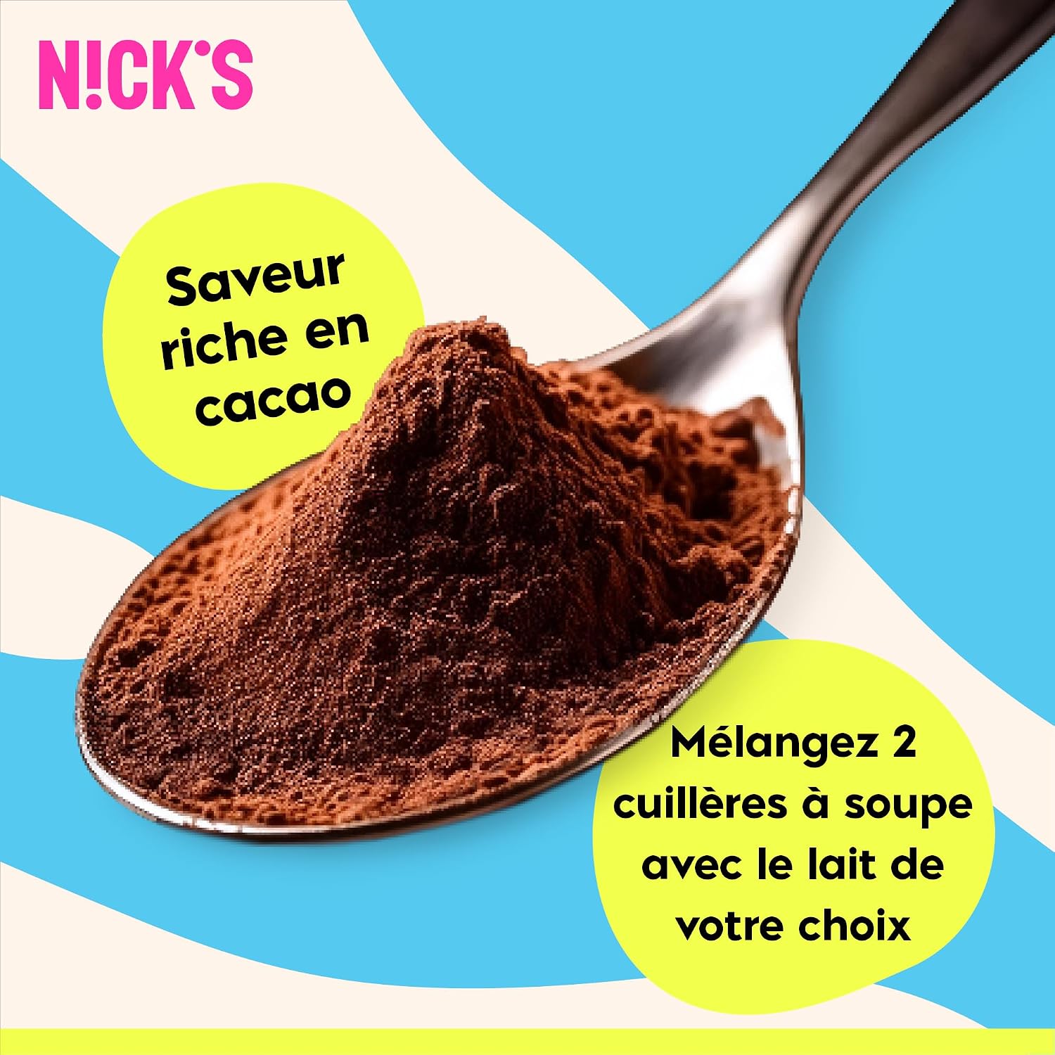 Detalle de N!CK'S Chocolate drink: veganistische chocoladedrank, 2 x 250 g