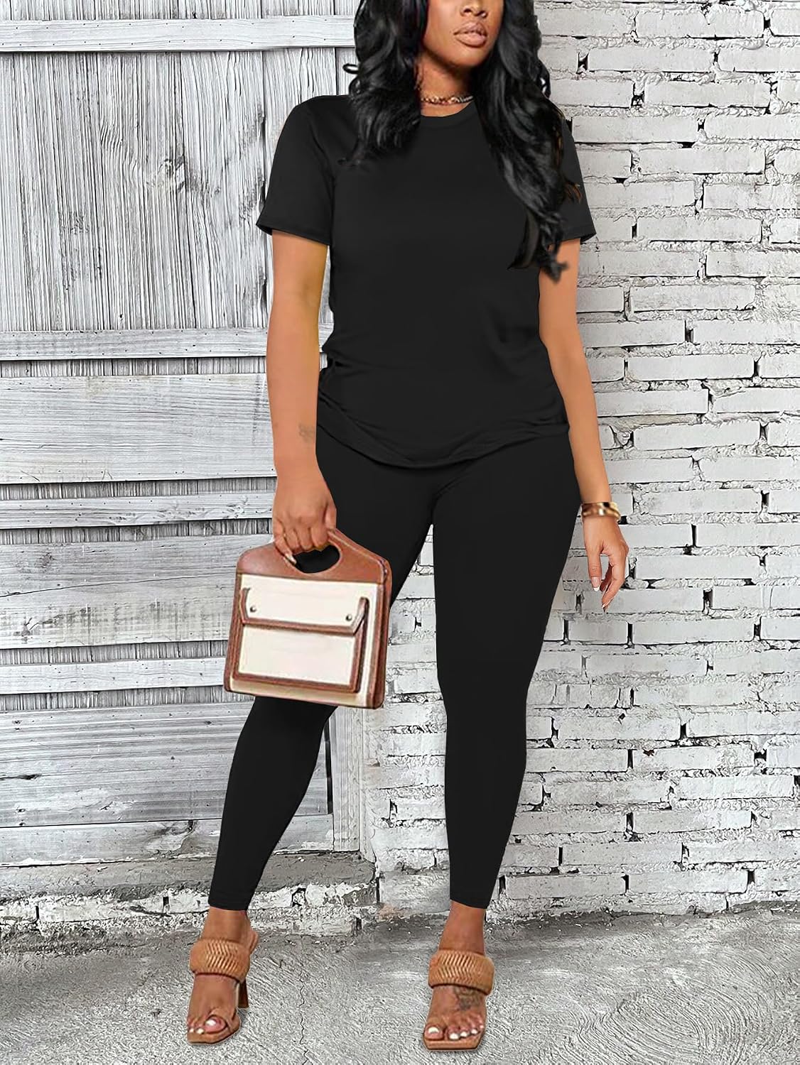 Detalle de BNGPIKLY Women's Two-Piece Lounge Set, Polyester Blend