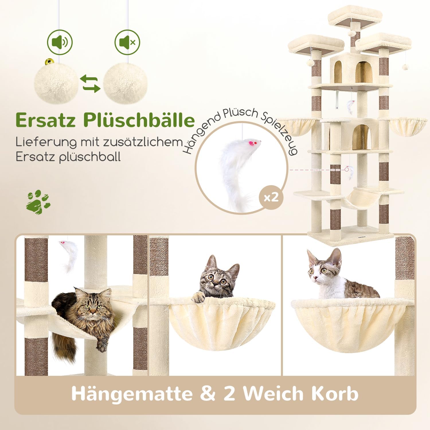 Thumbnail 5 de Globlazer Kratzbaum XXL 204 cm Beige