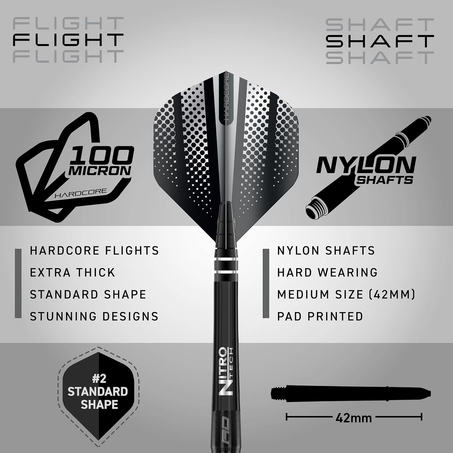 Detalle de RED DRAGON Razor Edge Black Tungsten-Dartpfeile (Set, mit Flights & Schäften)